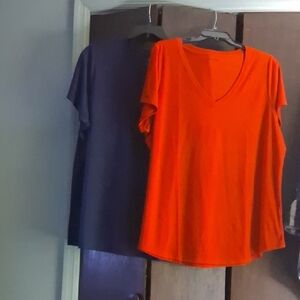 Torrid Red and Navy  Short Sleeve Tops
